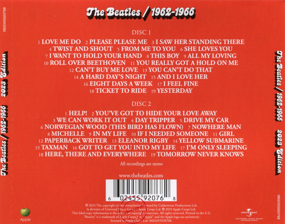 Audio CD: Beatles (1973) 1962-1966