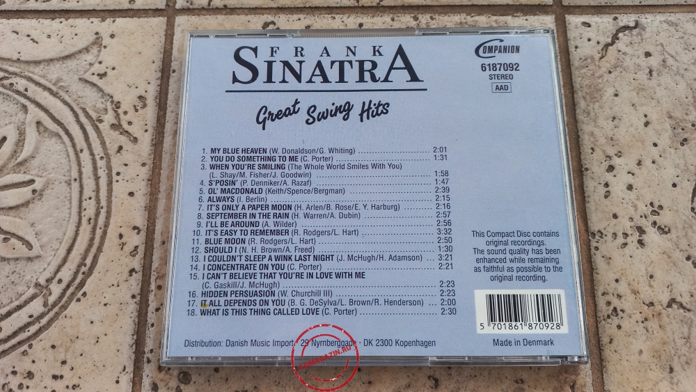 Audio CD: Frank Sinatra (1961) Great Swing Hits Audio CD: Frank Sinatra (1961) Great Swing Hits