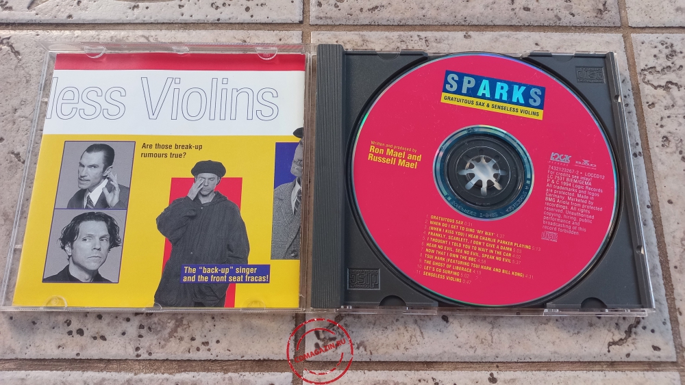Audio CD: Sparks (1994) Gratuitous Sax & Senseless Violins Audio CD: Sparks (1994) Gratuitous Sax & Senseless Violins