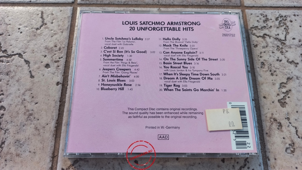 Audio CD: Louis Armstrong (1986) 20 Unforgettable Hits Audio CD: Louis Armstrong (1986) 20 Unforgettable Hits
