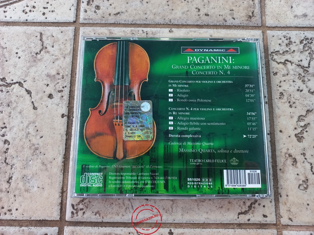 Audio CD: Niccolo Paganini (2003) Grand Concerto In Mi Minore + Concerto N.4 Audio CD: Niccolo Paganini (2003) Grand Concerto In Mi Minore + Concerto N.4