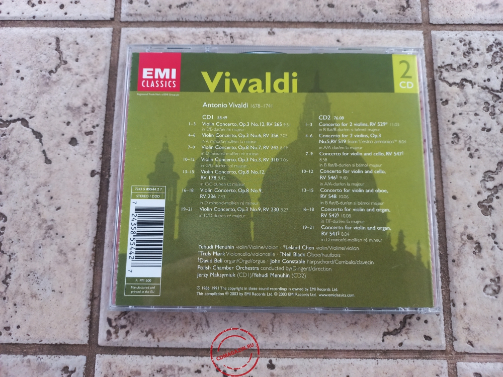 Audio CD: Antonio Vivaldi (1991) Violin Concertos Audio CD: Antonio Vivaldi (1991) Violin Concertos