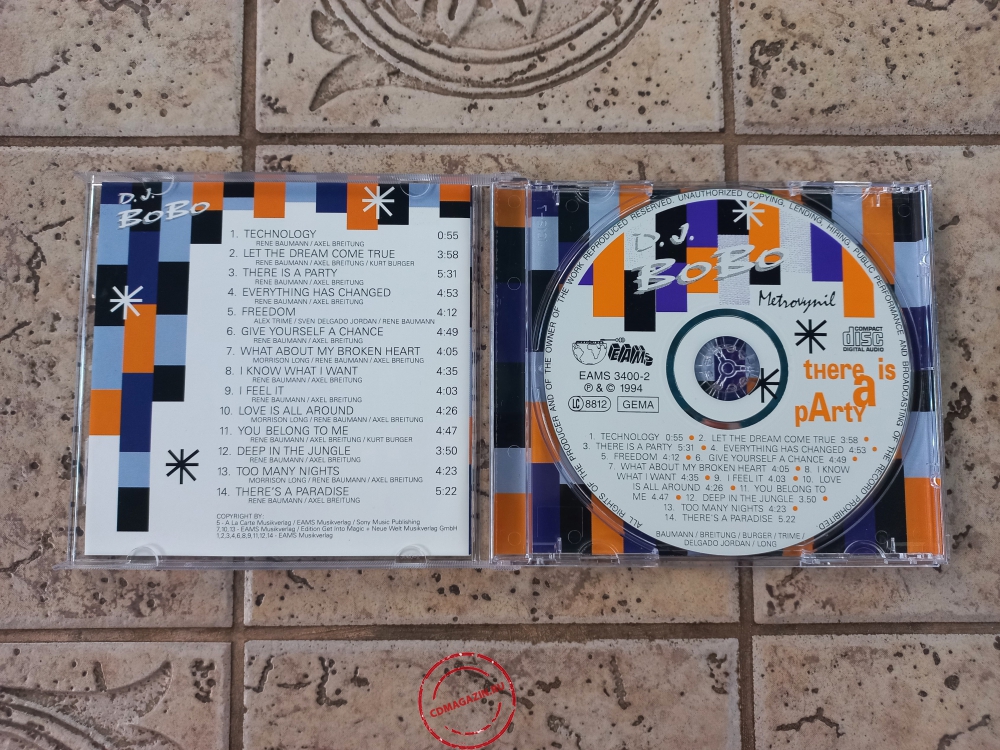 Audio CD: DJ Bobo (1994) There Is A Party Audio CD: DJ Bobo (1994) There Is A Party