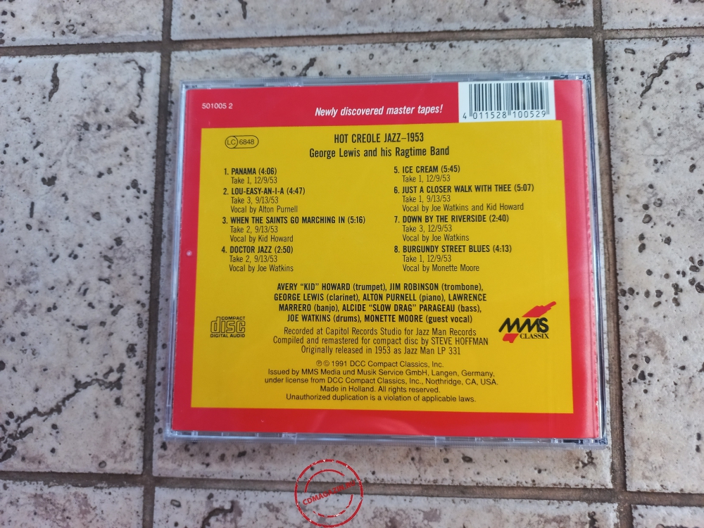 Audio CD: George Lewis Ragtime Band (1953) Hot Creole Jazz-1953 Audio CD: George Lewis Ragtime Band (1953) Hot Creole Jazz-1953