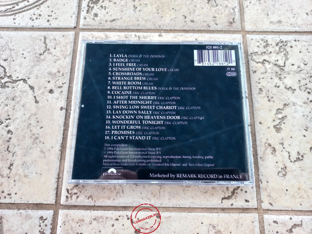 Audio CD: Eric Clapton (1994) The Cream Of Clapton Audio CD: Eric Clapton (1994) The Cream Of Clapton