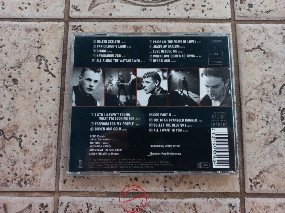 Audio CD: U2 (1988) Rattle And Hum Audio CD: U2 (1988) Rattle And Hum