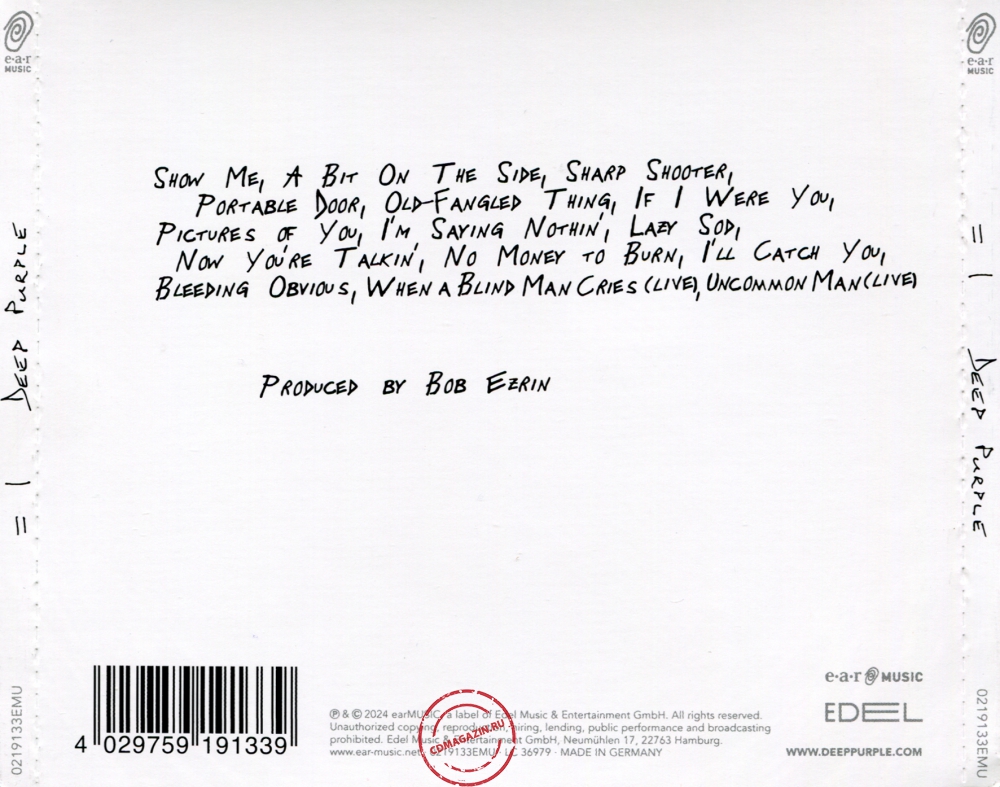 Audio CD: Deep Purple (2024) = 1 Audio CD: Deep Purple (2024) = 1