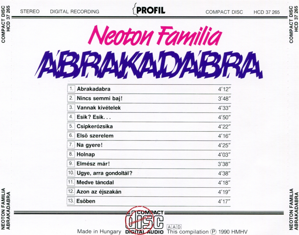 Audio CD: Neoton Familia (Newton Family) (1989) Abrakadabra