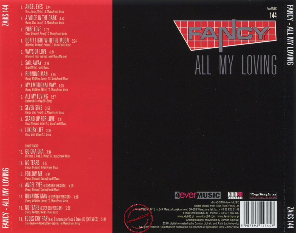 Audio CD: Fancy (1989) All My Loving