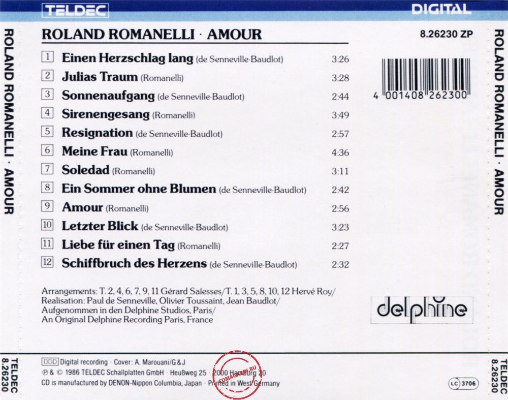 Audio CD: Roland Romanelli (1986) Amour