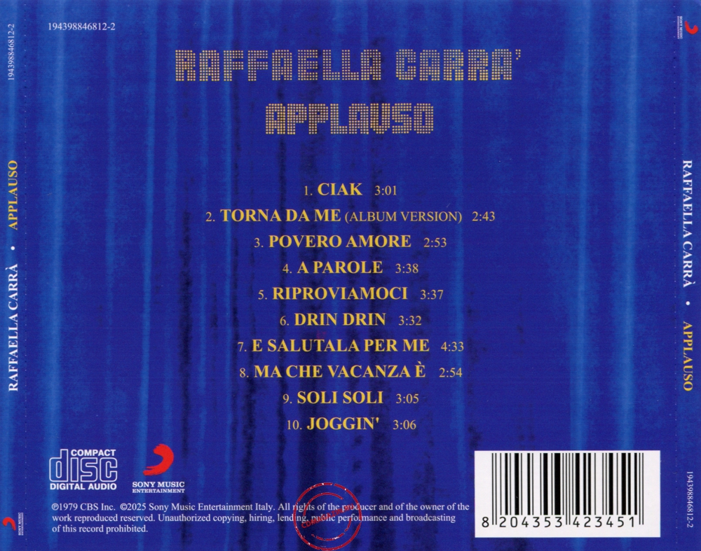 Audio CD: Raffaella Carra (1979) Applauso Audio CD: Raffaella Carra (1979) Applauso