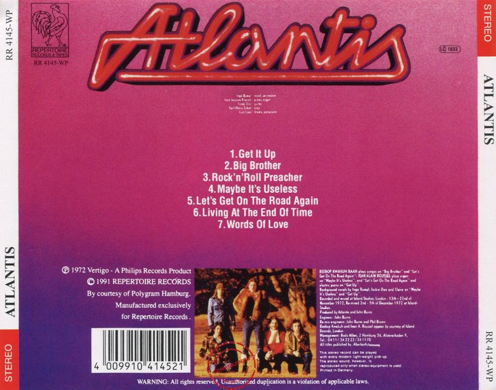Audio CD: Atlantis (12) (1972) Atlantis