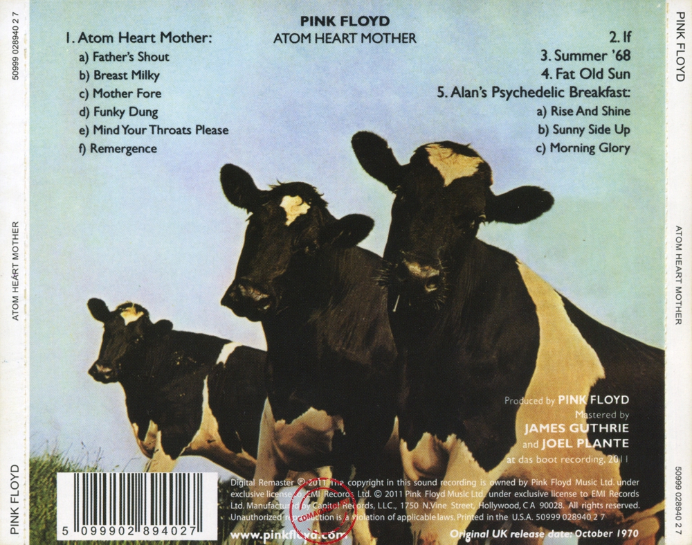 Audio CD: Pink Floyd (1970) Atom Heart Mother Audio CD: Pink Floyd (1970) Atom Heart Mother