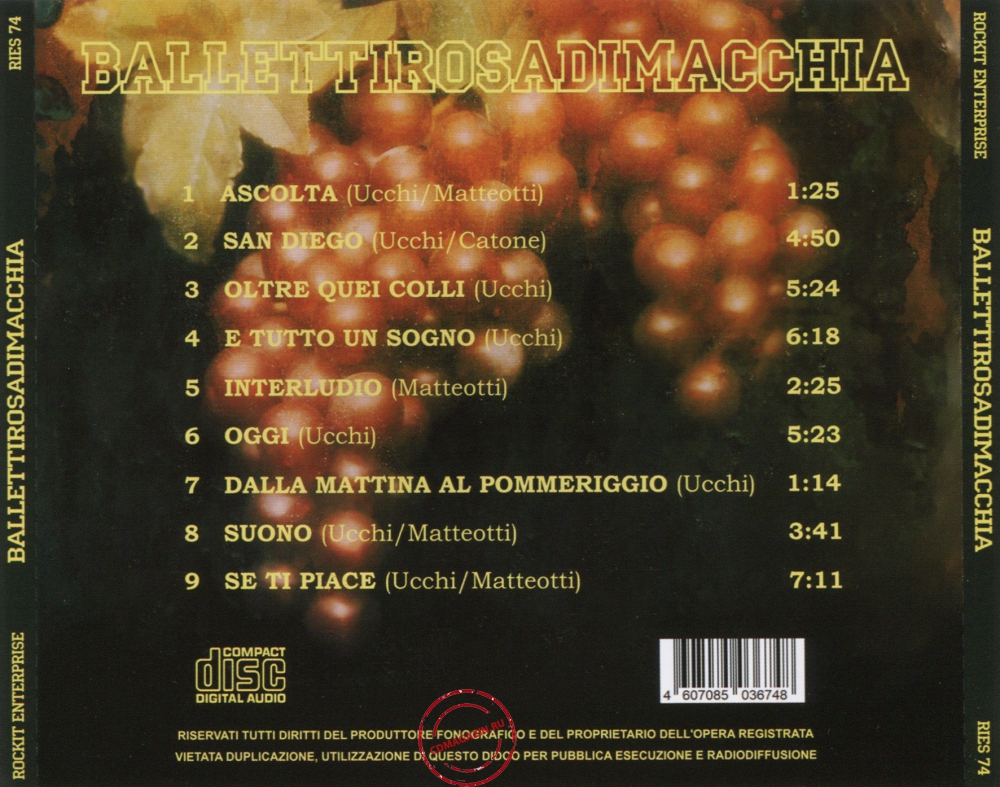 Audio CD: Ballettirosadimacchia (1974) Ballettirosadimacchia