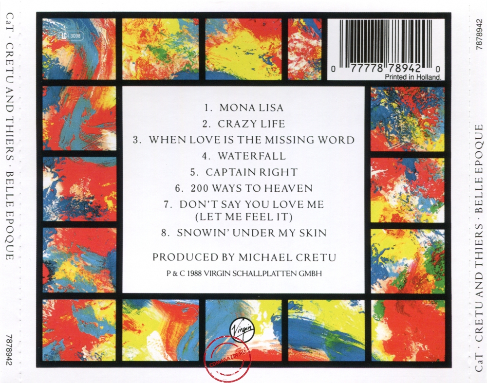Audio CD: Cretu And Thiers (1988) Belle Epoque Audio CD: Cretu And Thiers (1988) Belle Epoque