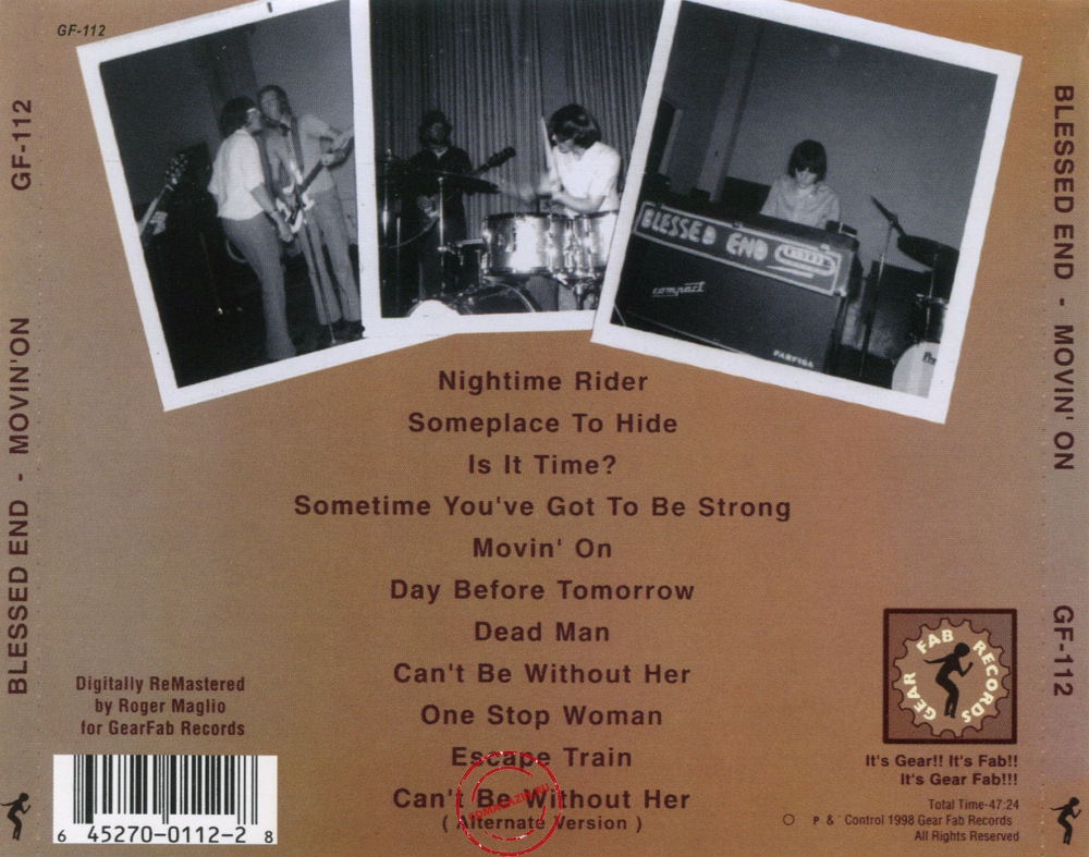 Audio CD: Blessed End (1971) Movin' On Audio CD: Blessed End (1971) Movin' On