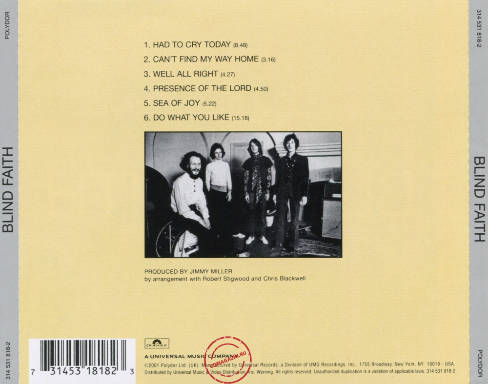Audio CD: Blind Faith (2) (1969) Blind Faith Audio CD: Blind Faith (2) (1969) Blind Faith