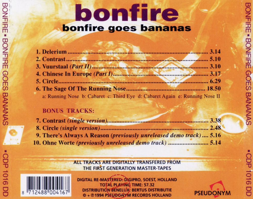 Audio CD: Bonfire (3) (1975) Bonfire Goes Bananas Audio CD: Bonfire (3) (1975) Bonfire Goes Bananas