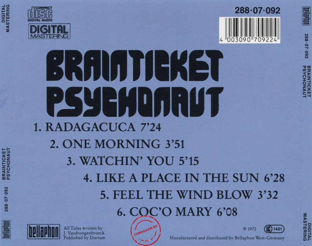 Audio CD: Brainticket (1971) Psychonaut