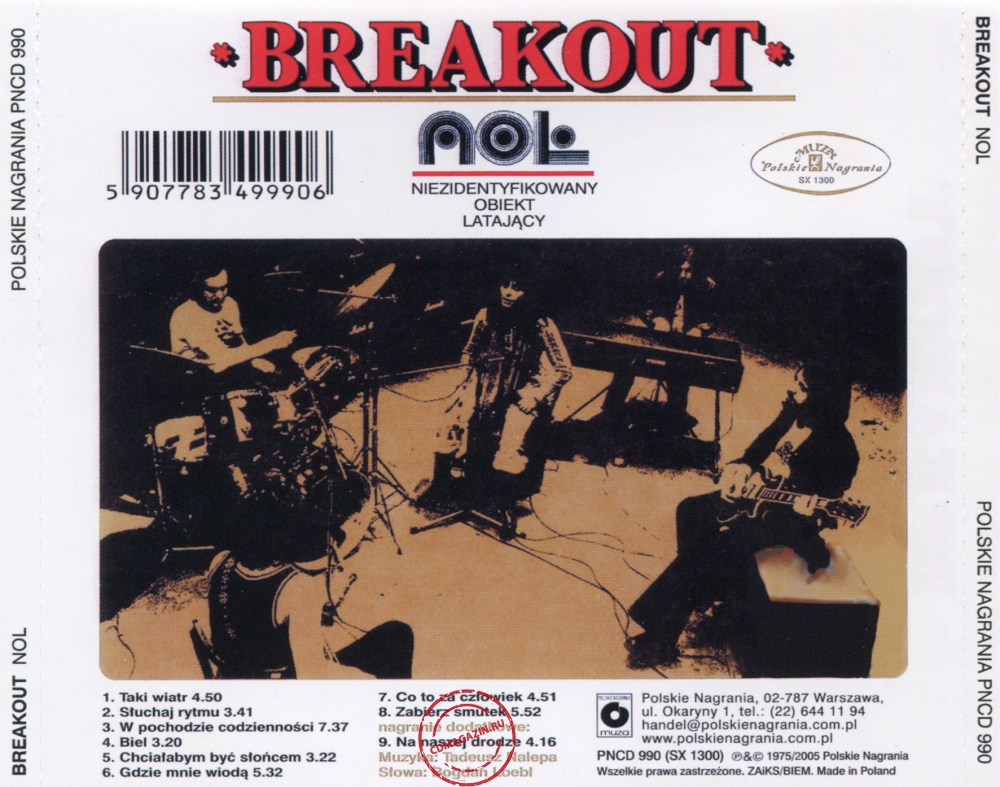 Audio CD: Breakout (1976) NOL (Niezidentyfikowany Obiekt Latajacy)