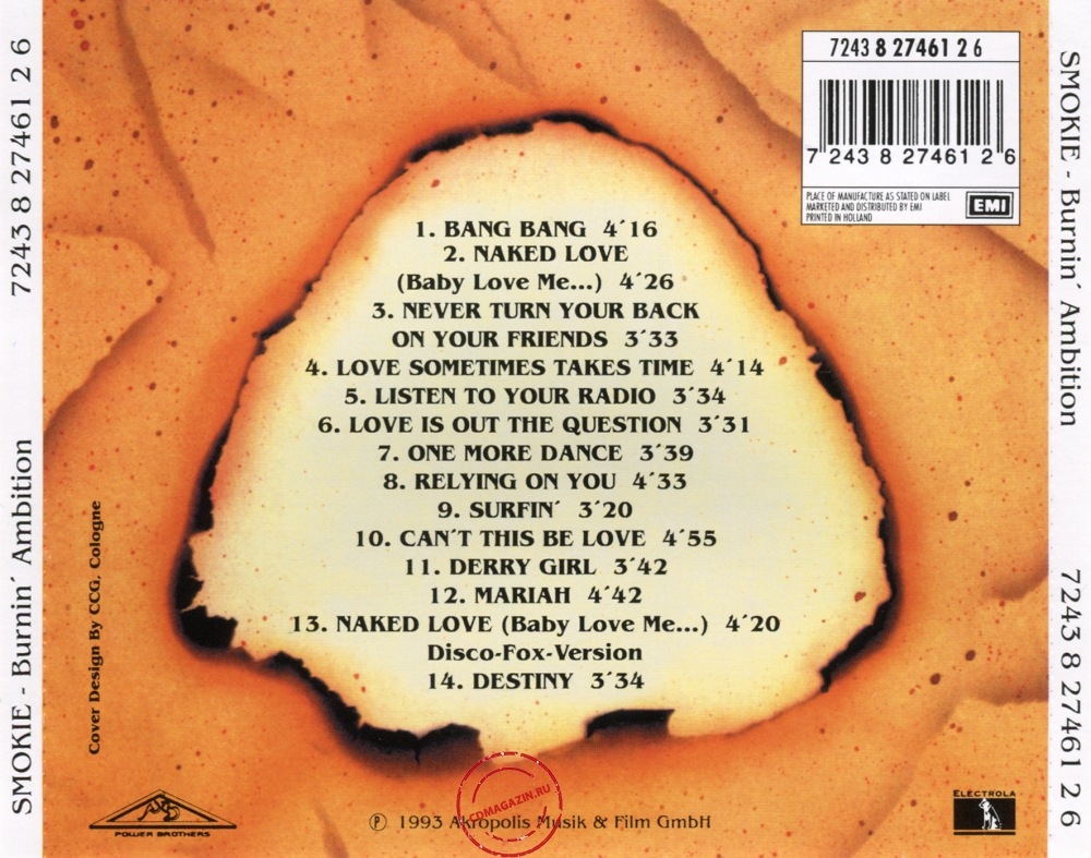 Audio CD: Smokie (1993) Burnin' Ambition