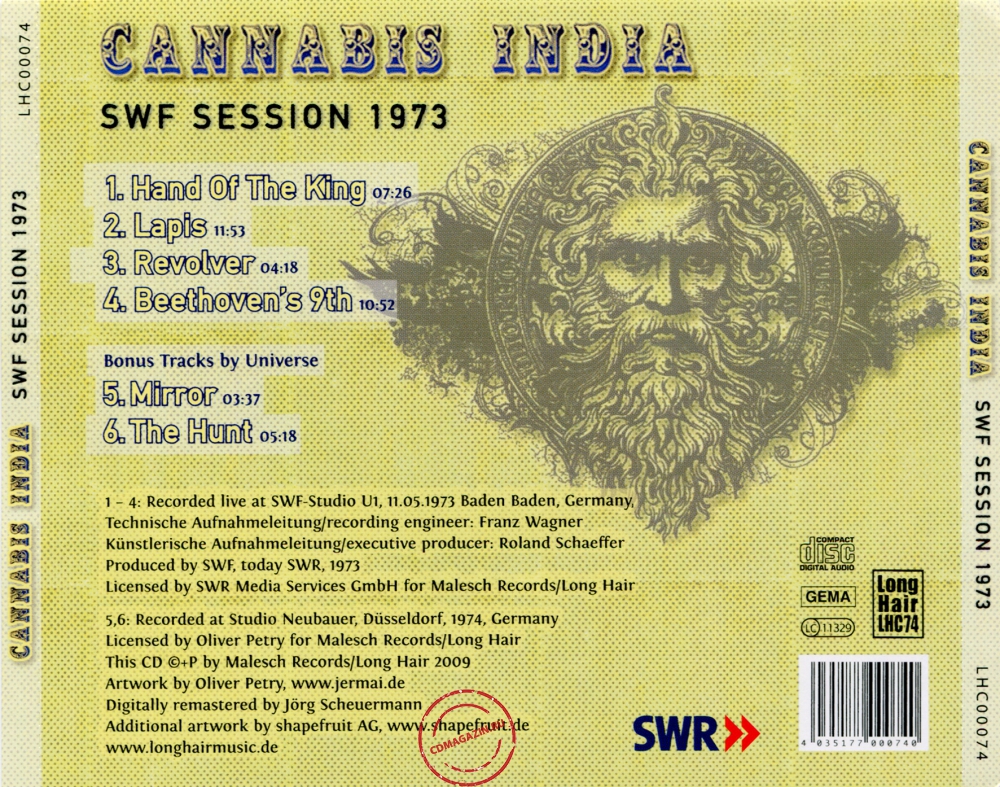 Audio CD: Cannabis India (1973) SWF Session 1973