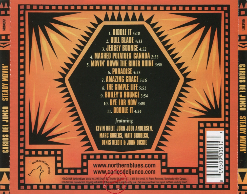 Audio CD: Carlos Del Junco (2008) Steady Movin'