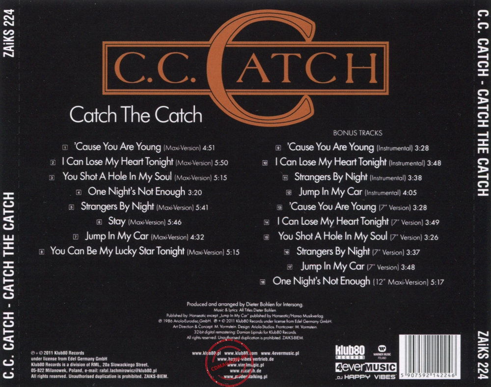 Audio CD: C.C. Catch (1986) Catch The Catch Audio CD: C.C. Catch (1986) Catch The Catch