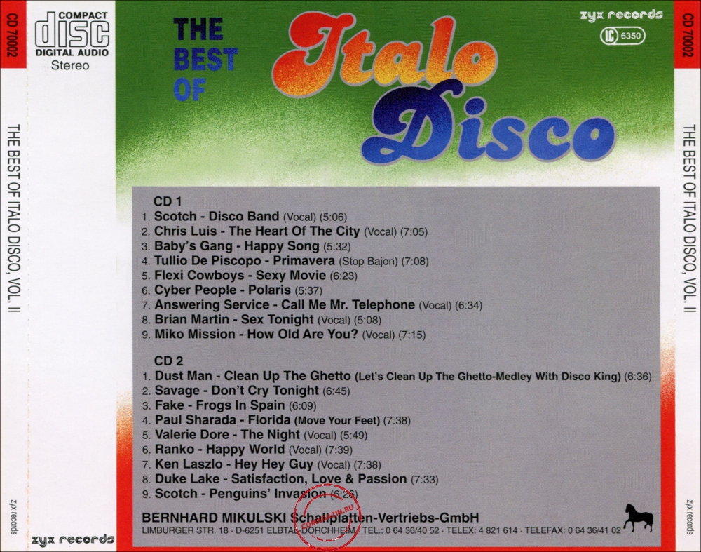 Audio CD: VA The Best Of Italo Disco (1984) Vol. 2