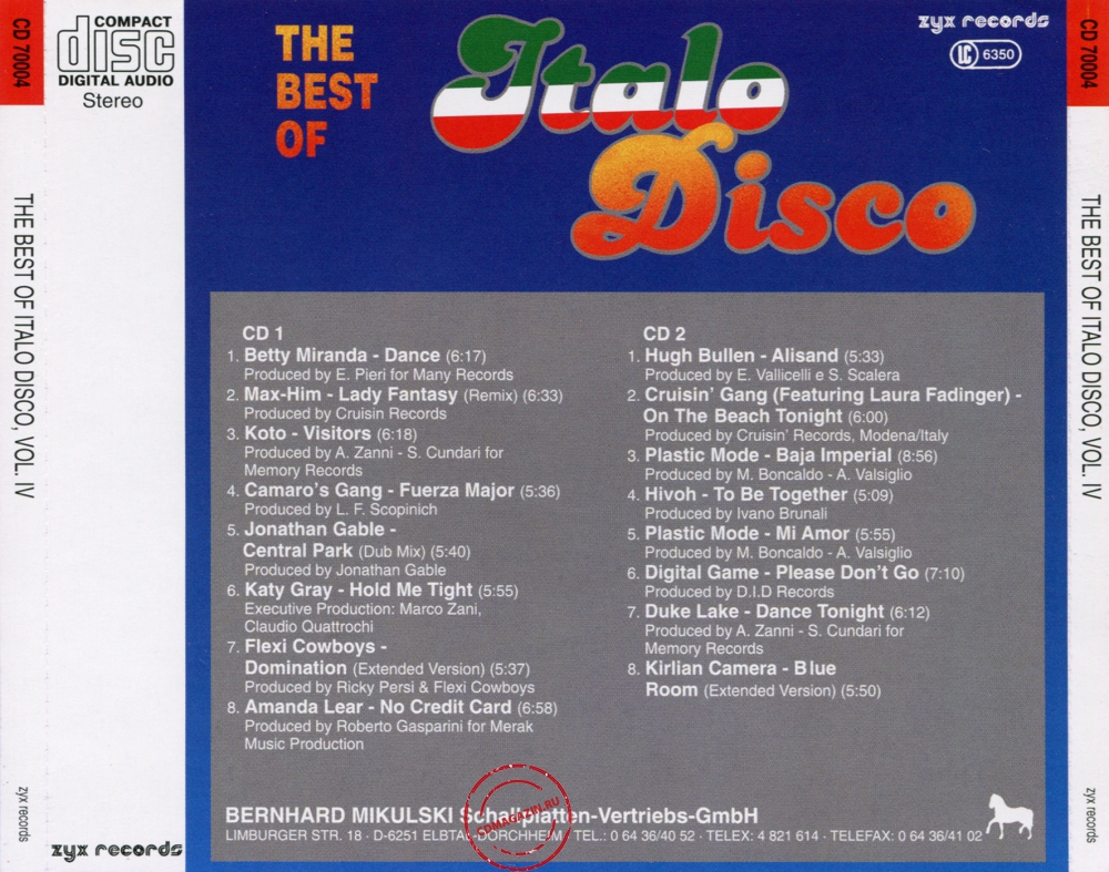 Audio CD: VA The Best Of Italo Disco (1985) Vol. 4