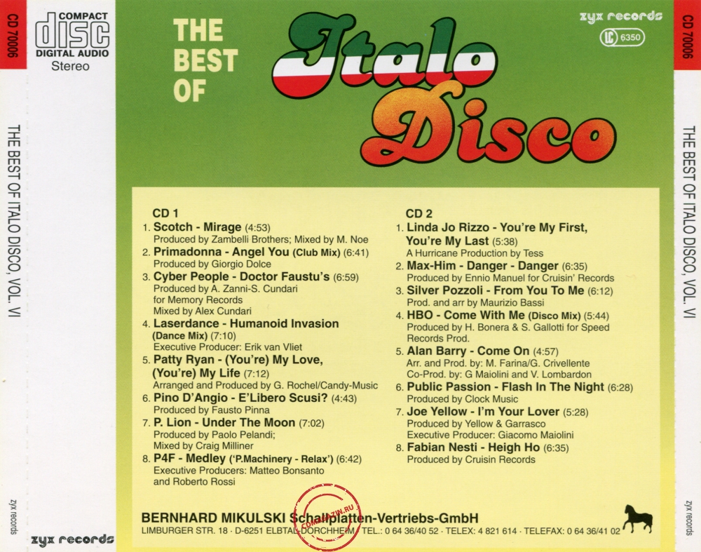 Audio CD: VA The Best Of Italo Disco (1986) Vol. 6
