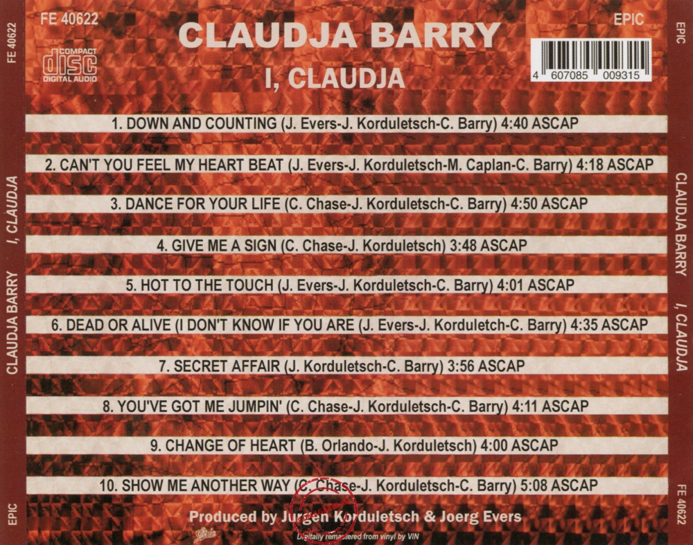 Audio CD: Claudja Barry (1987) I, Claudja