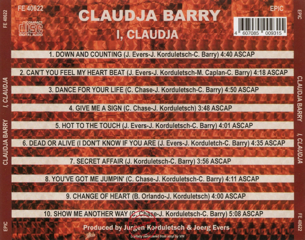 Audio CD: Claudja Barry (1987) I, Claudja Audio CD: Claudja Barry (1987) I, Claudja
