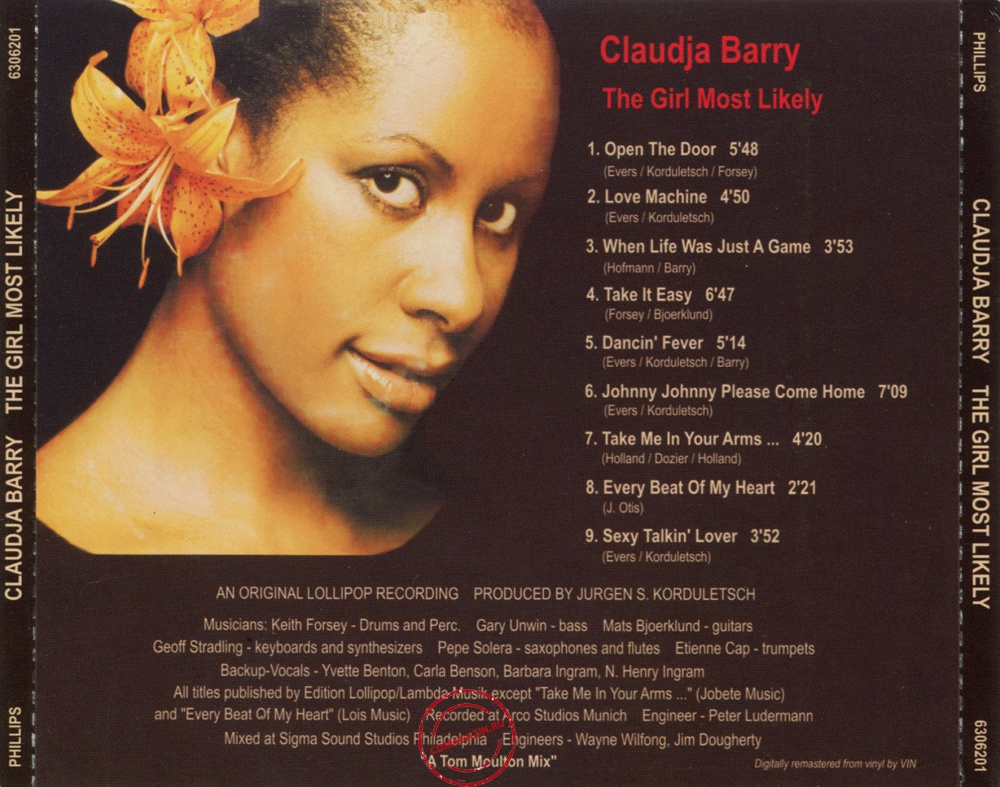 Audio CD: Claudja Barry (1977) The Girl Most Likely
