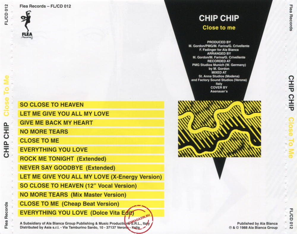 Audio CD: Chip Chip (1988) Close To Me Audio CD: Chip Chip (1988) Close To Me