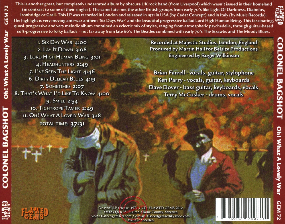 Audio CD: Colonel Bagshot (1971) Oh! What A Lovely War Audio CD: Colonel Bagshot (1971) Oh! What A Lovely War