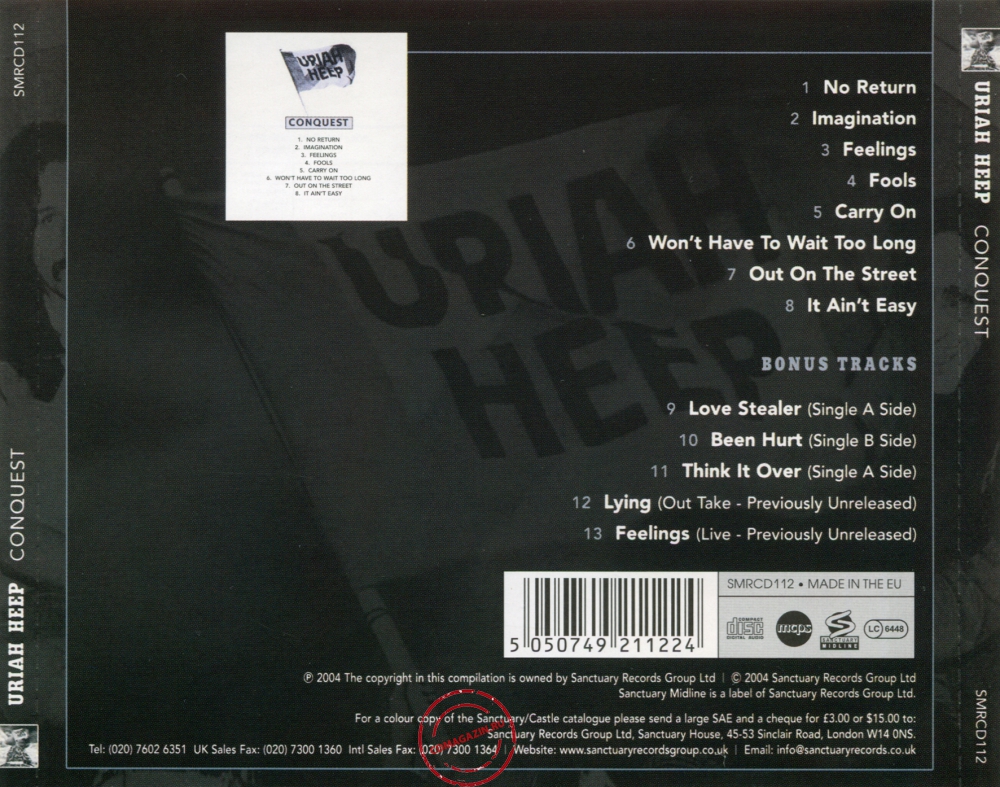 Audio CD: Uriah Heep (1980) Conquest