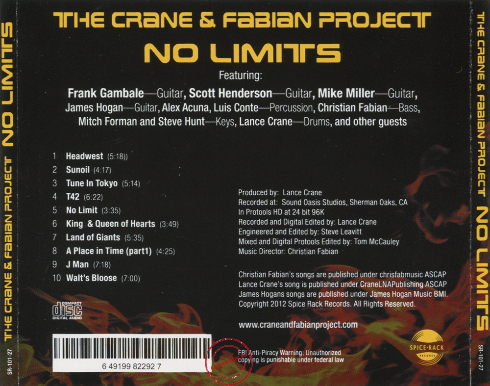 Audio CD: Crane & Fabian Project (2012) No Limits