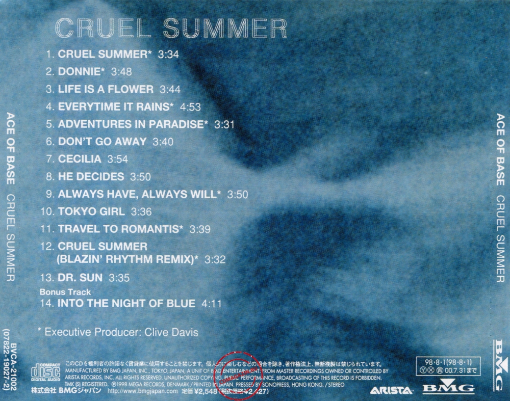 Audio CD: Ace Of Base (1998) Cruel Summer