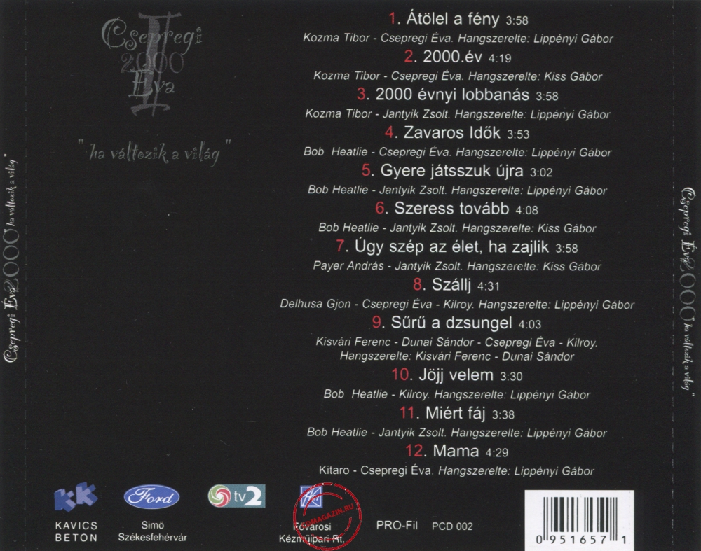 Audio CD: Csepregi Eva (2000) Ha Valtozik A Vilag