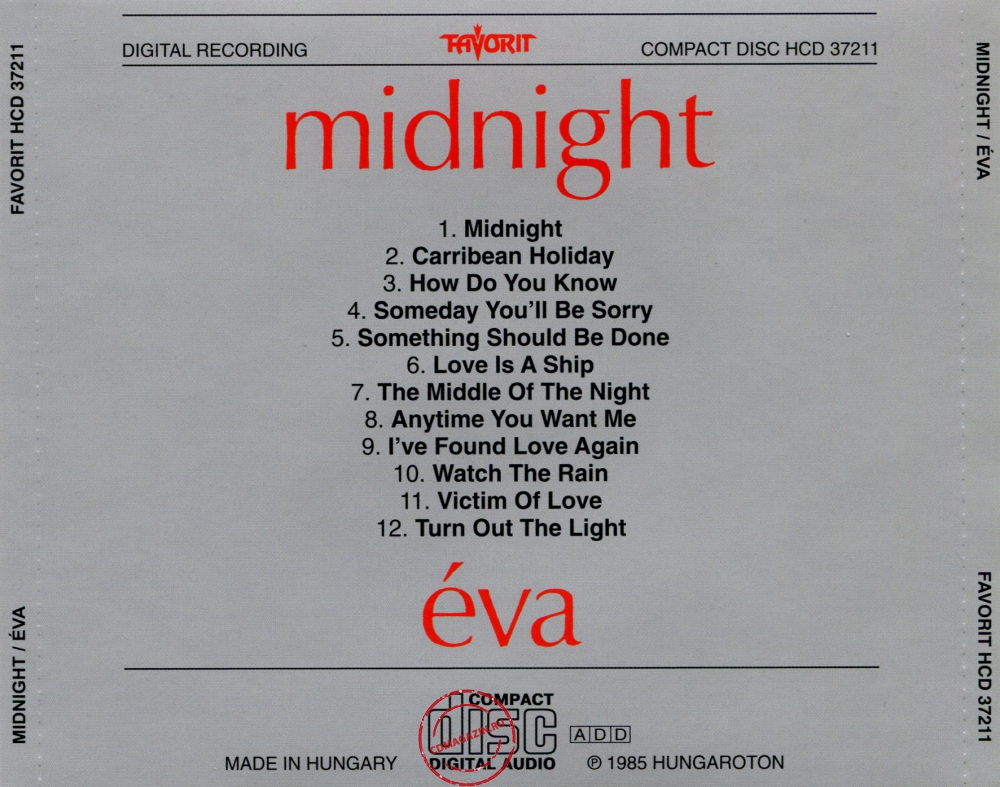 Audio CD: Csepregi Eva (1985) Midnight Audio CD: Csepregi Eva (1985) Midnight