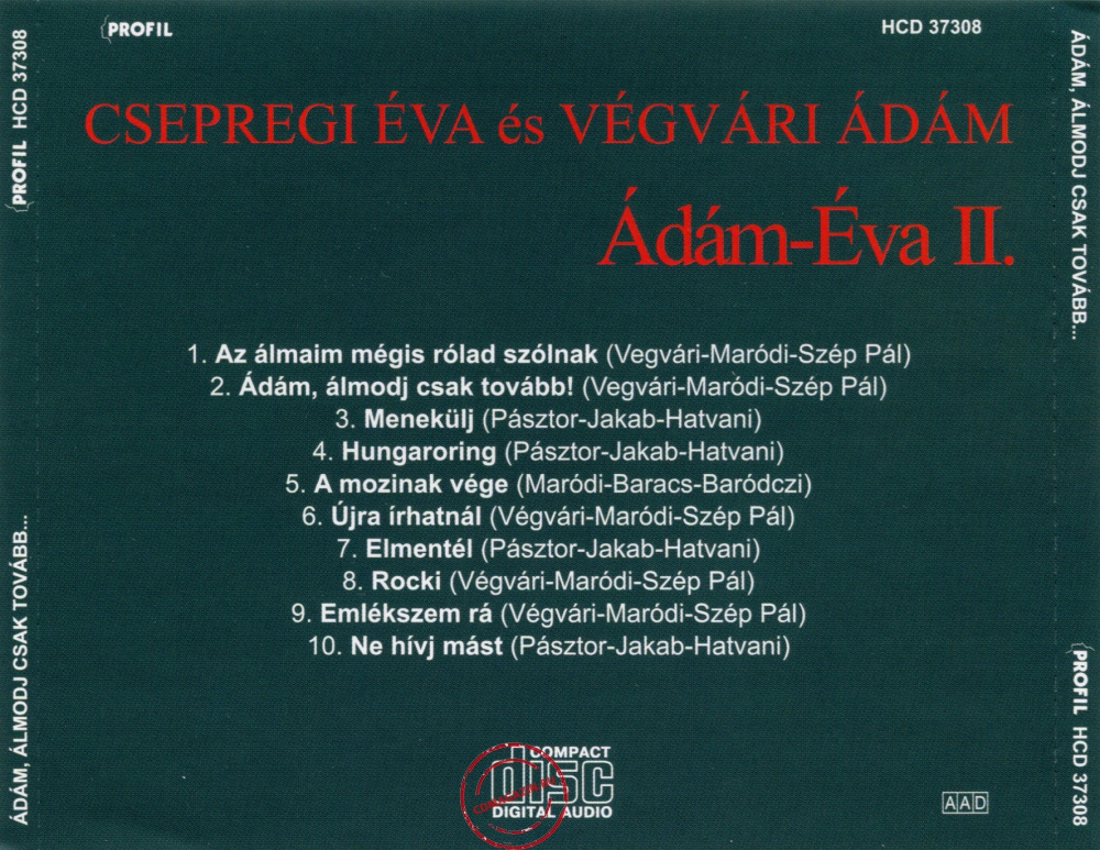 Audio CD: Vegvari Adam (1986) Adam, Almodj Csak Tovabb (Adam-Eva II) Audio CD: Vegvari Adam (1986) Adam, Almodj Csak Tovabb (Adam-Eva II)