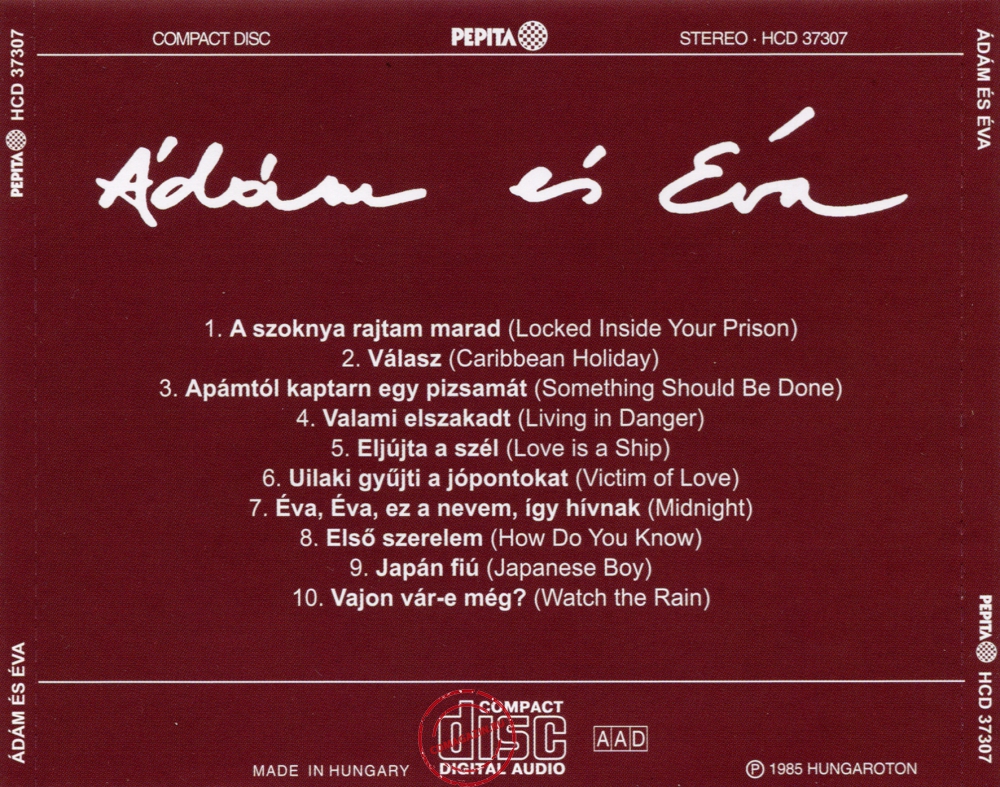 Audio CD: Vegvari Adam (1985) Adam Es Eva