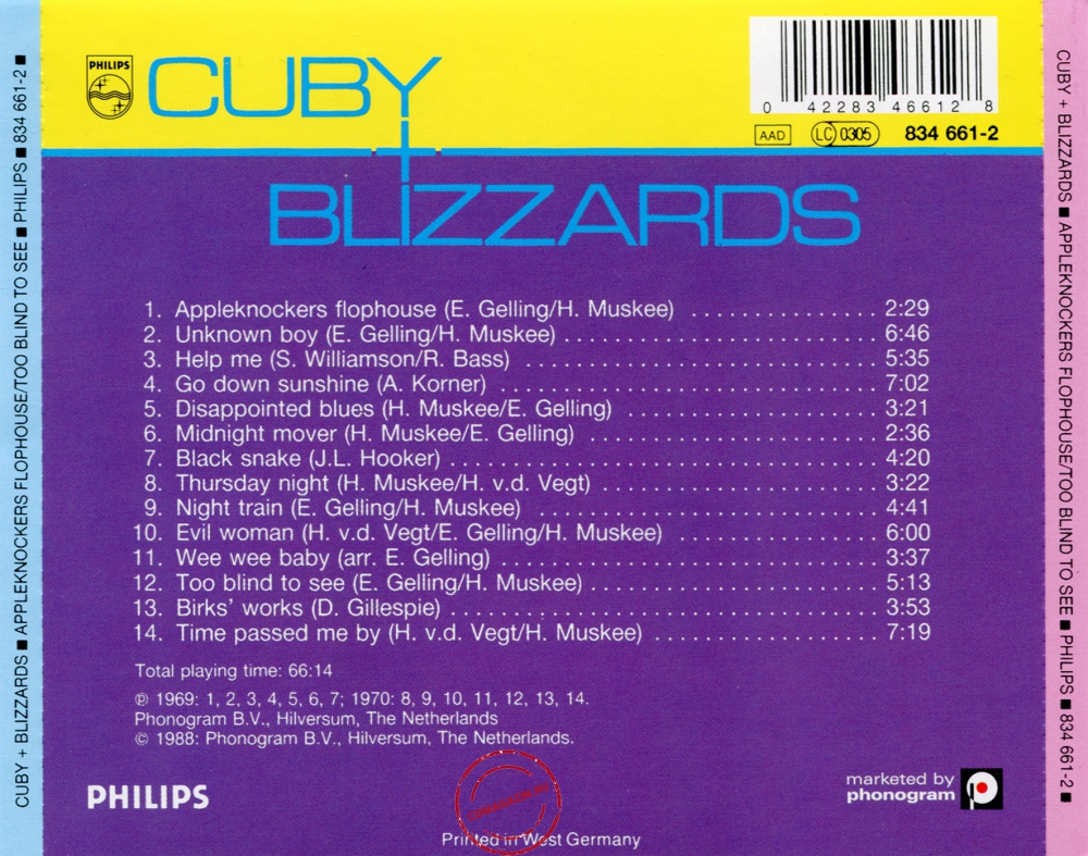 Audio CD: Cuby + Blizzards (1969) Appleknockers Flophouse + Too Blind To See