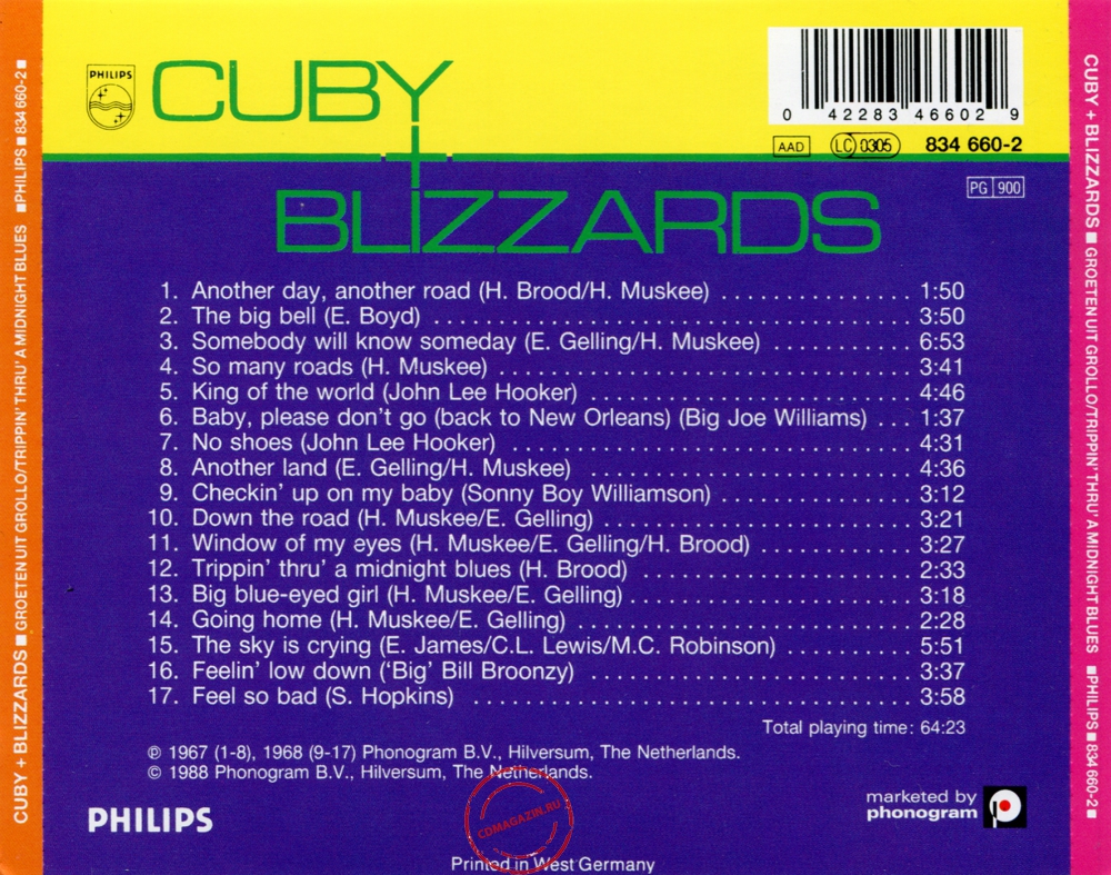 Audio CD: Cuby + Blizzards (1967) Groeten Uit Grollo + Trippin' Thru' A Midnight Blues