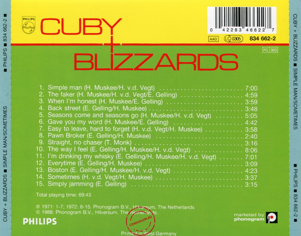 Audio CD: Cuby + Blizzards (1971) Simple Man + Sometimes