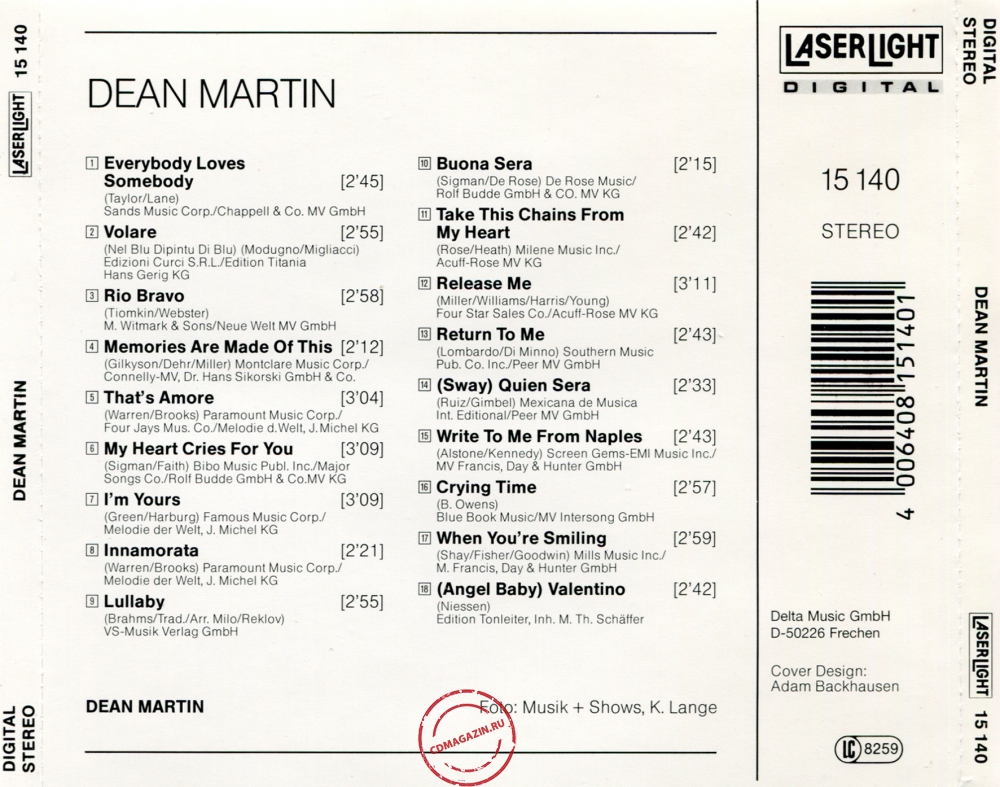 Audio CD: Dean Martin (1989) Dean Martin