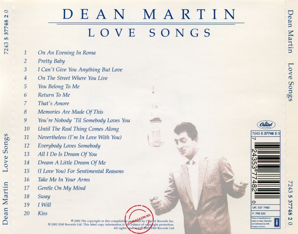 Audio CD: Dean Martin (2002) Love Songs