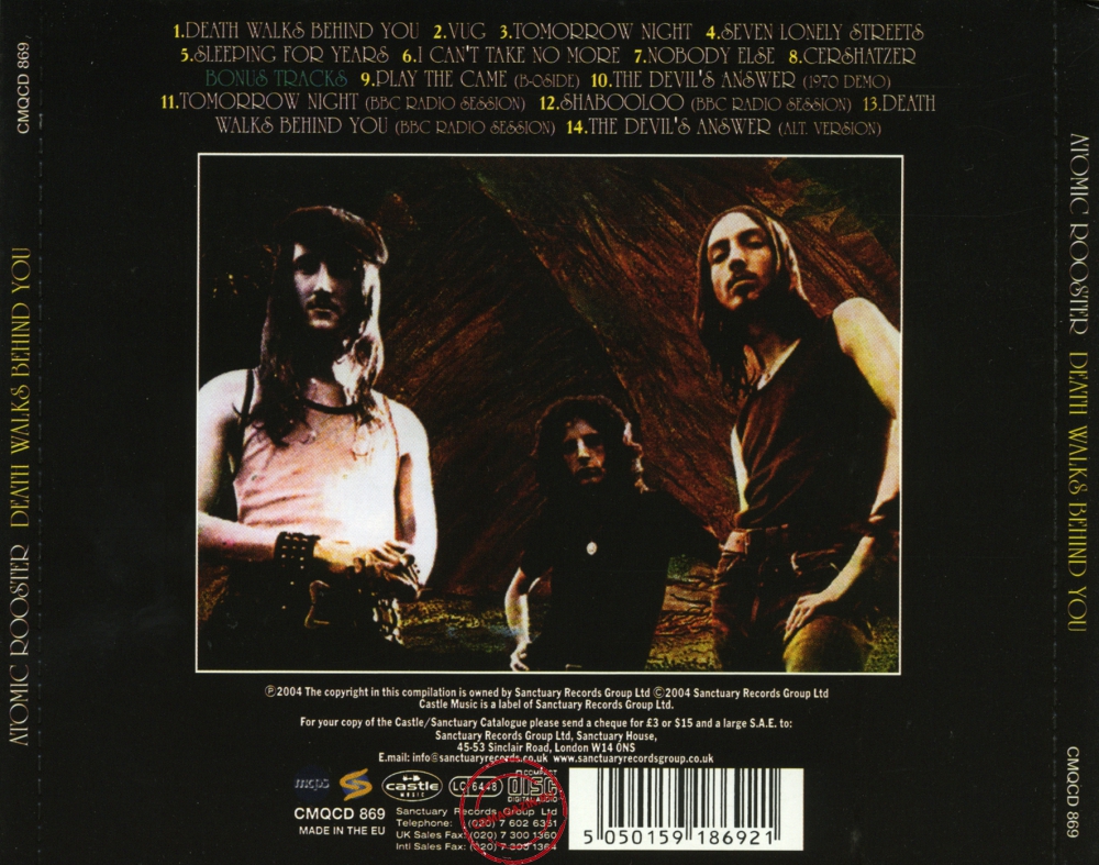 Audio CD: Atomic Rooster (1970) Death Walks Behind You Audio CD: Atomic Rooster (1970) Death Walks Behind You