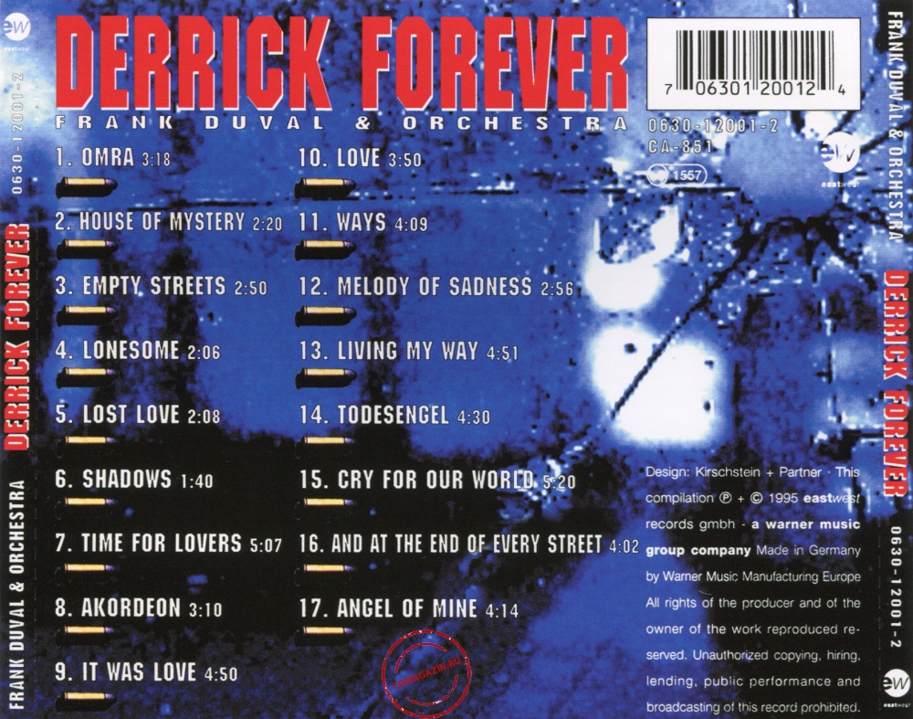 Audio CD: Frank Duval (1995) Derrick Forever Audio CD: Frank Duval (1995) Derrick Forever